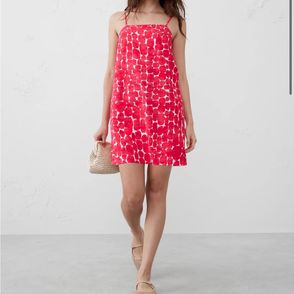 Banana Republic linen- blend strappy mini dress